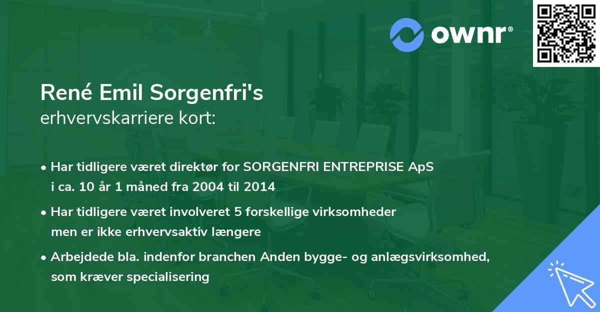 René Emil Sorgenfri's erhvervskarriere kort