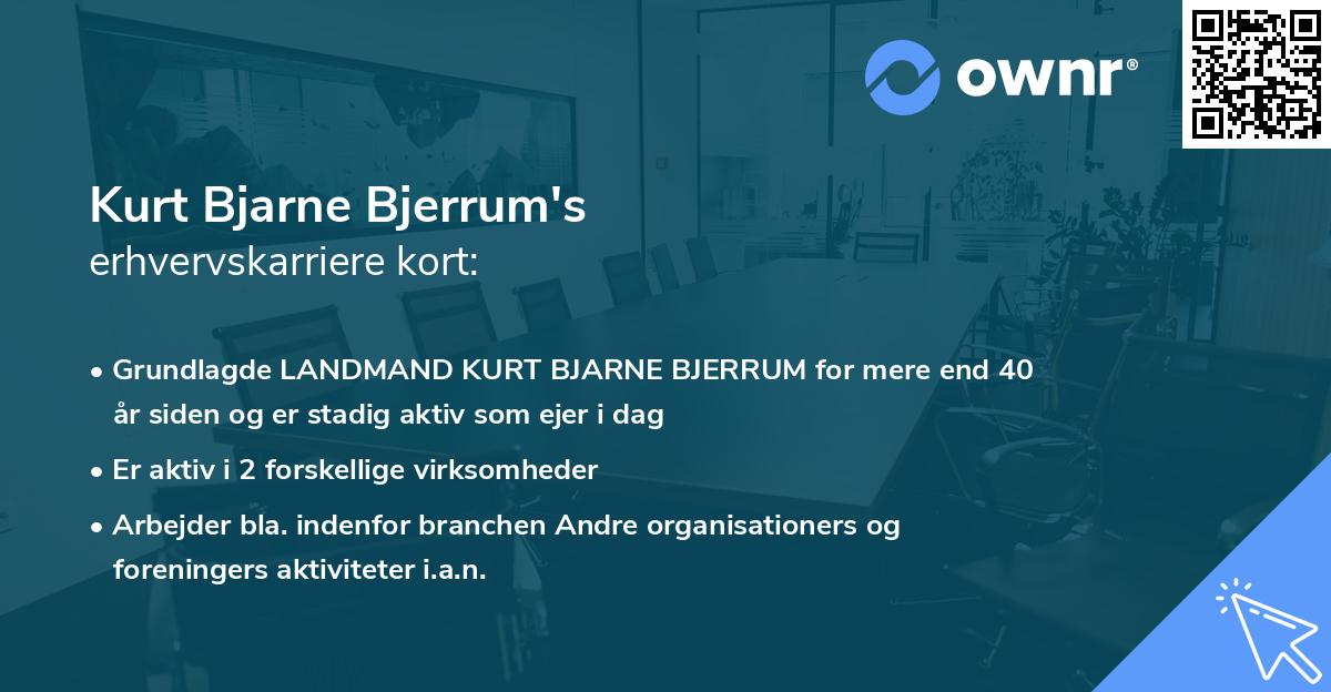 Kurt Bjarne Bjerrum's erhvervskarriere kort