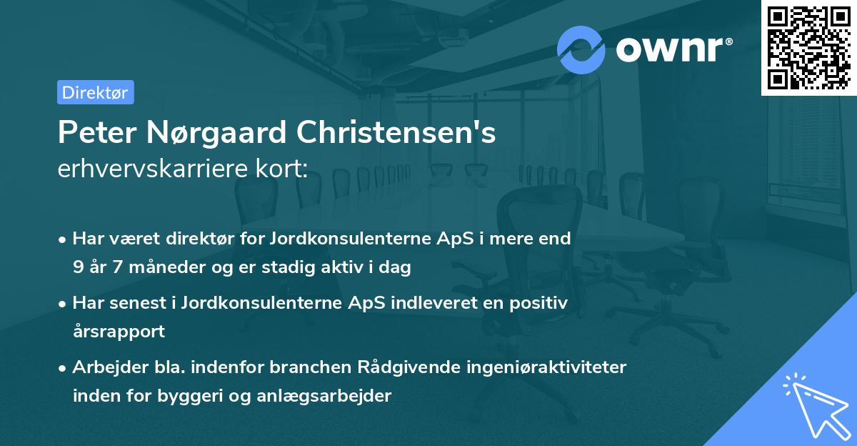 Peter Nørgaard Christensen's erhvervskarriere kort