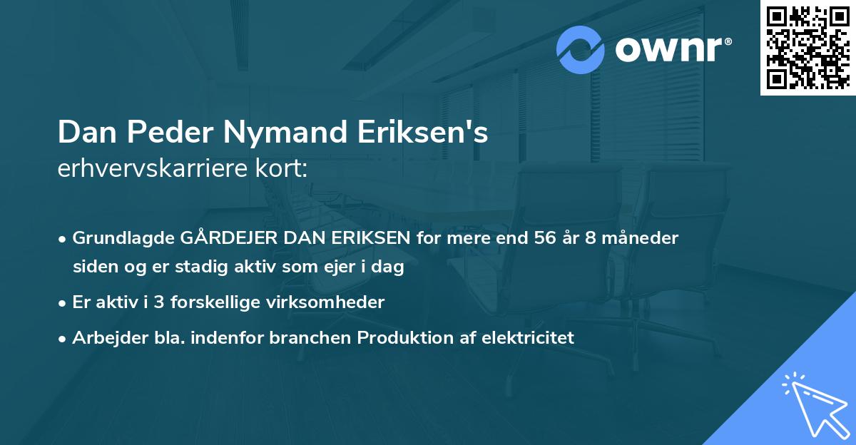 Dan Peder Nymand Eriksen's erhvervskarriere kort