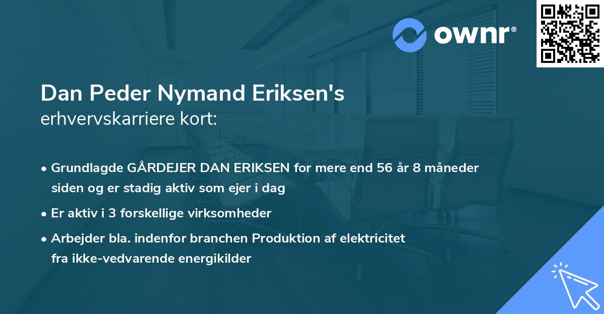 Dan Peder Nymand Eriksen's erhvervskarriere kort