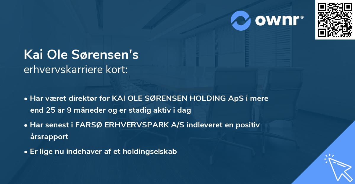 Kai Ole Sørensen's erhvervskarriere kort