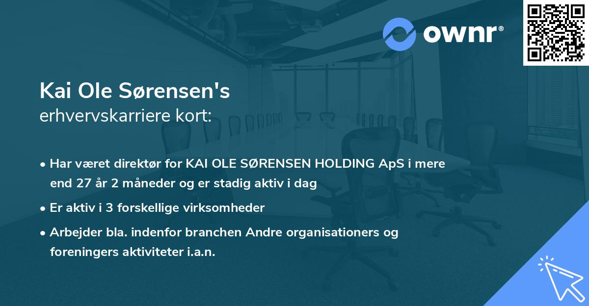 Kai Ole Sørensen's erhvervskarriere kort