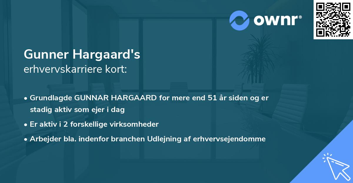 Gunner Hargaard's erhvervskarriere kort