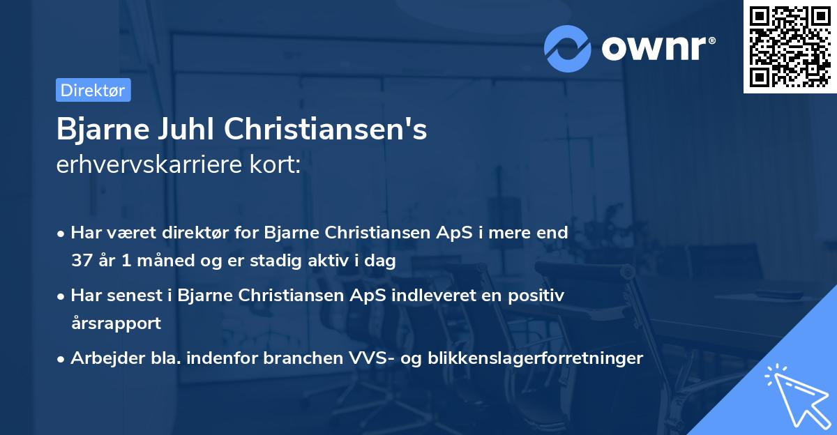 Bjarne Juhl Christiansen's erhvervskarriere kort