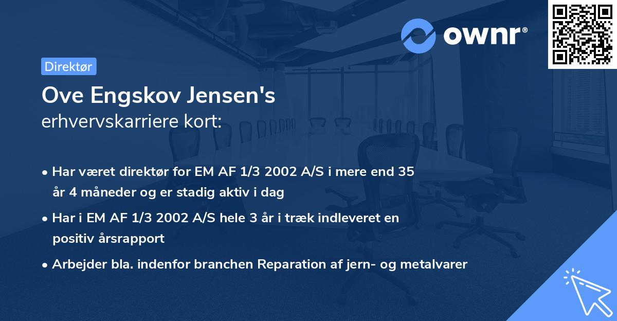 Ove Engskov Jensen's erhvervskarriere kort