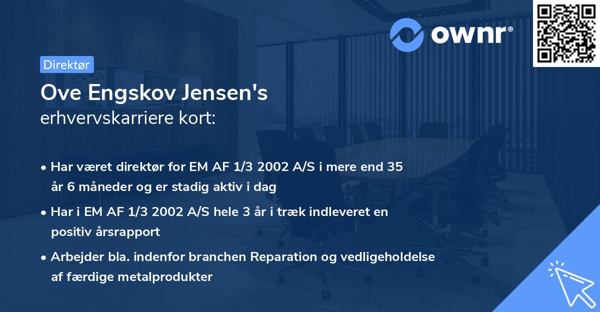 Ove Engskov Jensen's erhvervskarriere kort