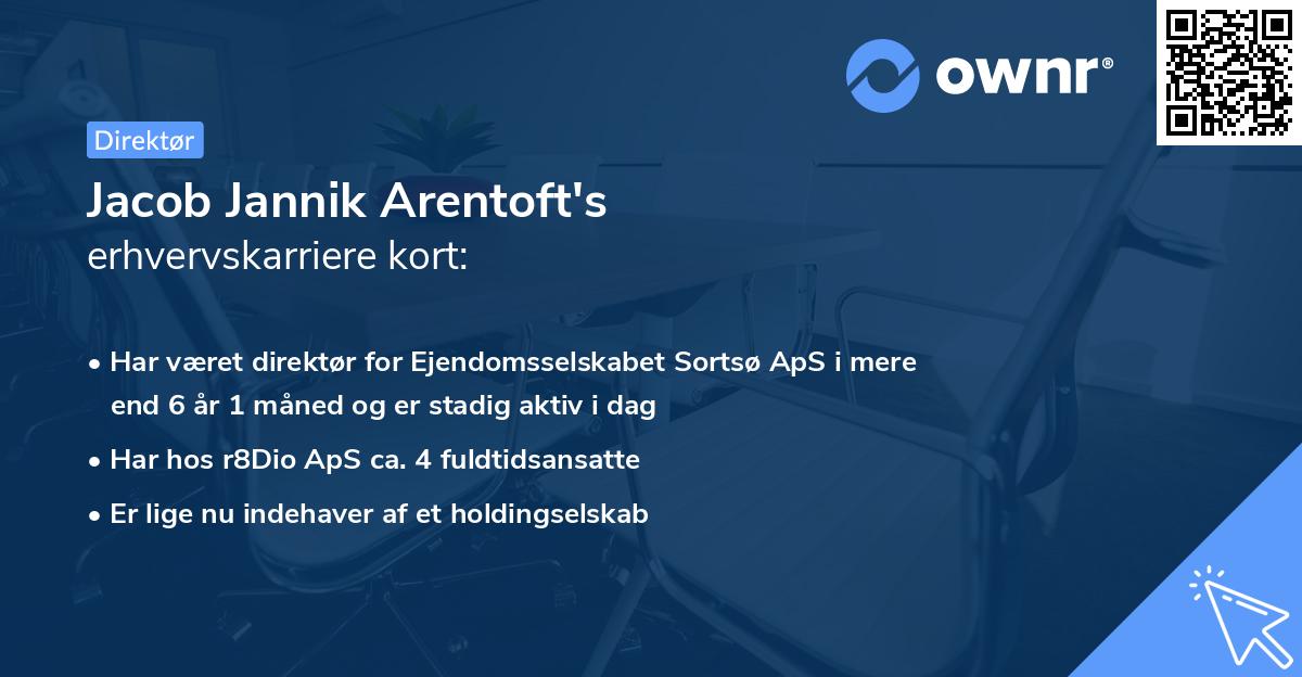 Jacob Jannik Arentoft's erhvervskarriere kort