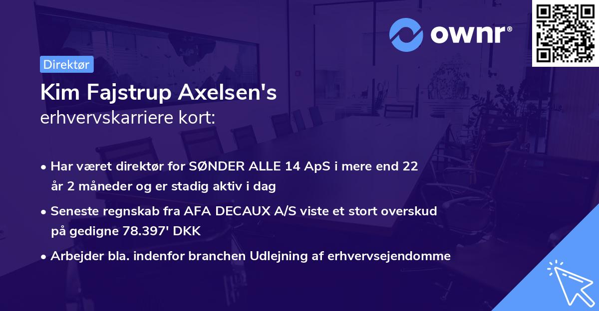 Kim Fajstrup Axelsen's erhvervskarriere kort
