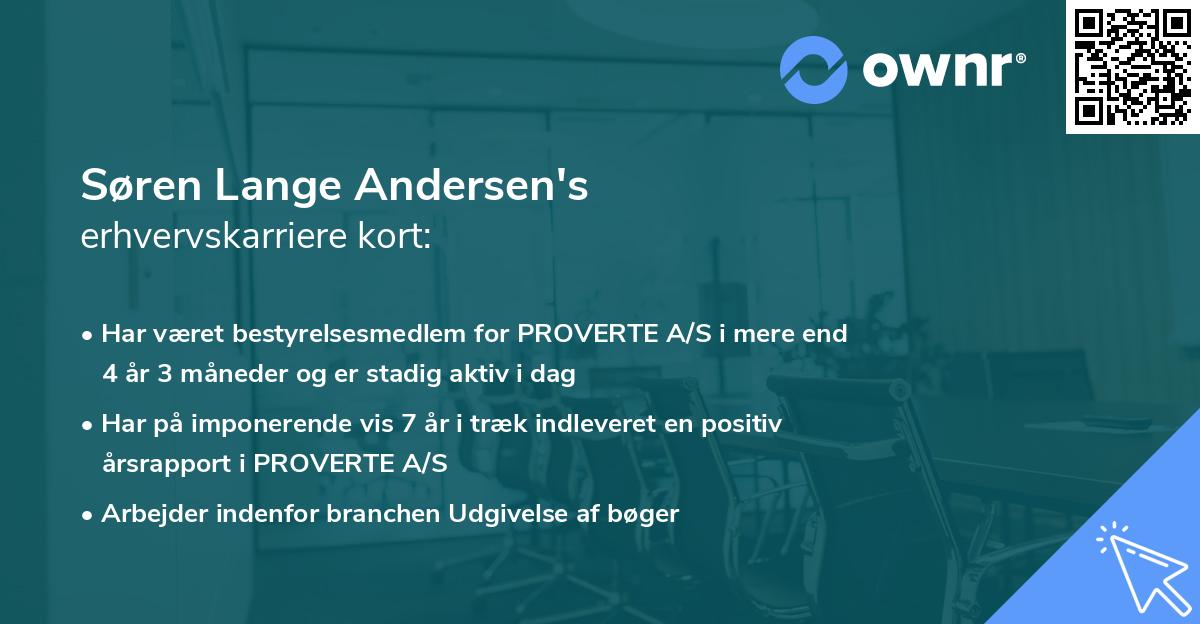 Søren Lange Andersen's erhvervskarriere kort