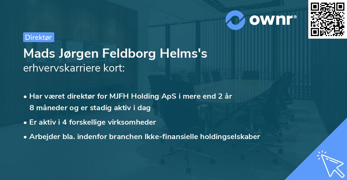 Mads Jørgen Feldborg Helms's erhvervskarriere kort