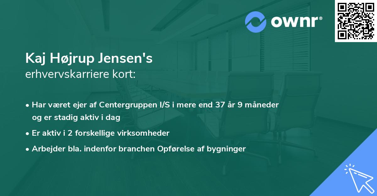 Kaj Højrup Jensen's erhvervskarriere kort