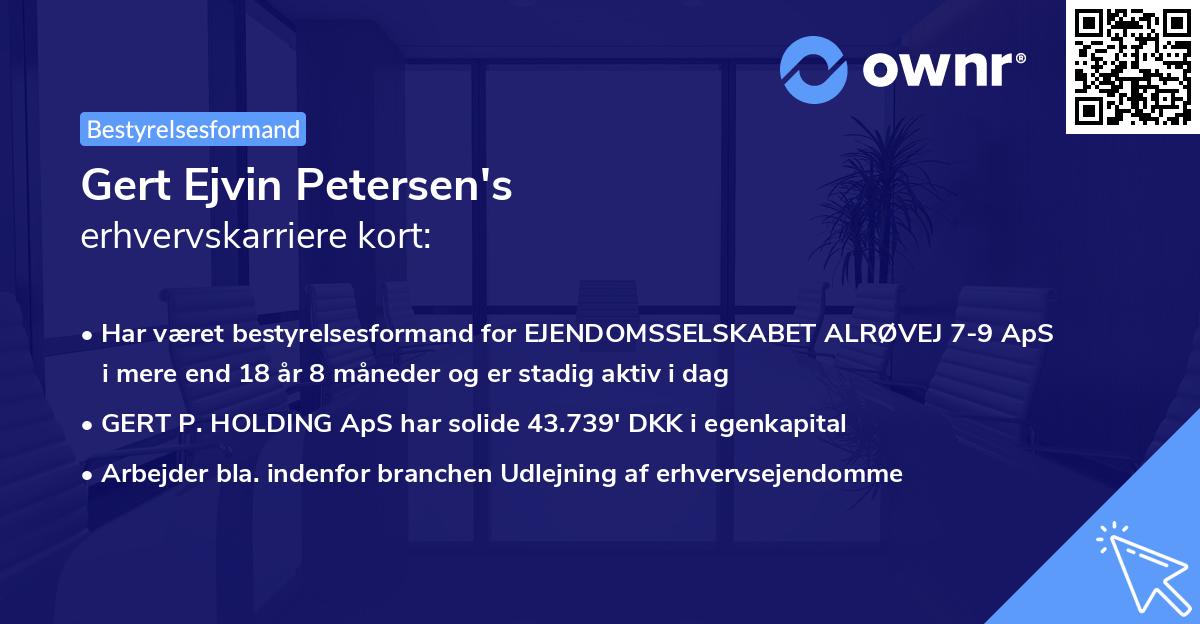 Gert Ejvin Petersen's erhvervskarriere kort