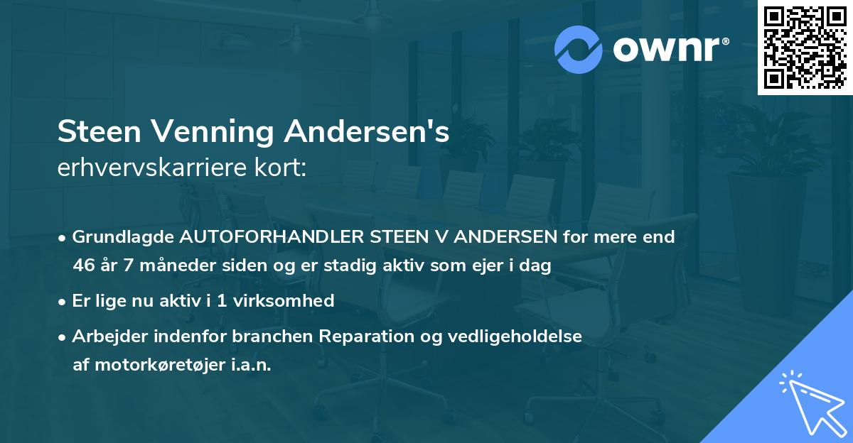 Steen Venning Andersen's erhvervskarriere kort
