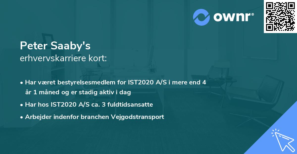 Peter Saaby's erhvervskarriere kort