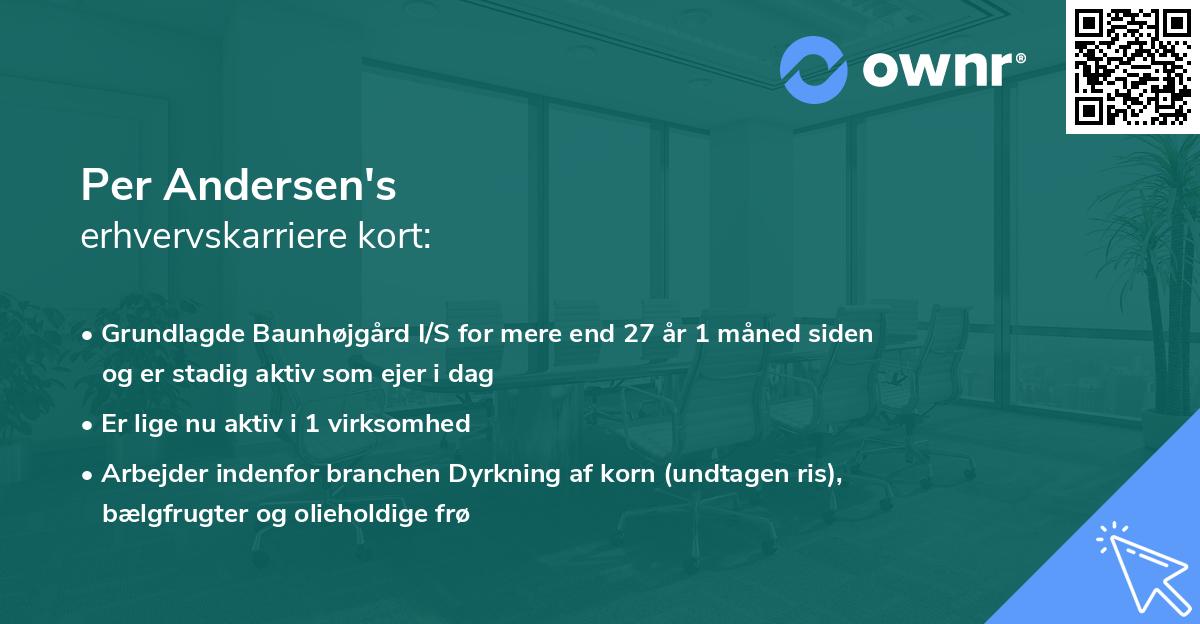 Per Andersen's erhvervskarriere kort