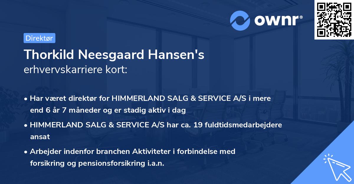Thorkild Neesgaard Hansen's erhvervskarriere kort