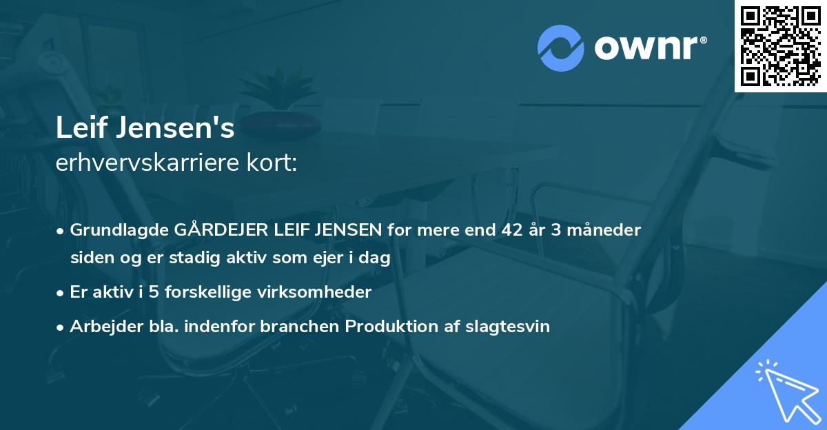 Leif Jensen's erhvervskarriere kort