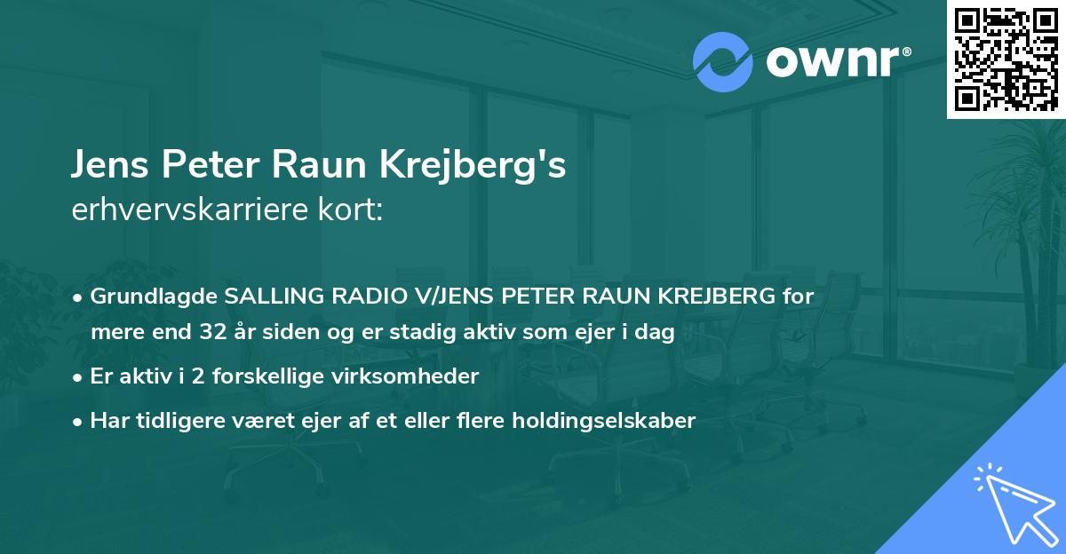 Jens Peter Raun Krejberg's erhvervskarriere kort