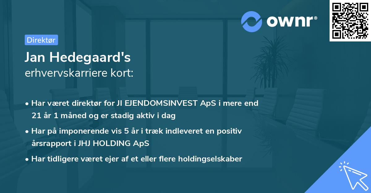 Jan Hedegaard's erhvervskarriere kort