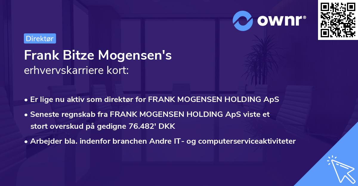 Frank Bitze Mogensen's erhvervskarriere kort