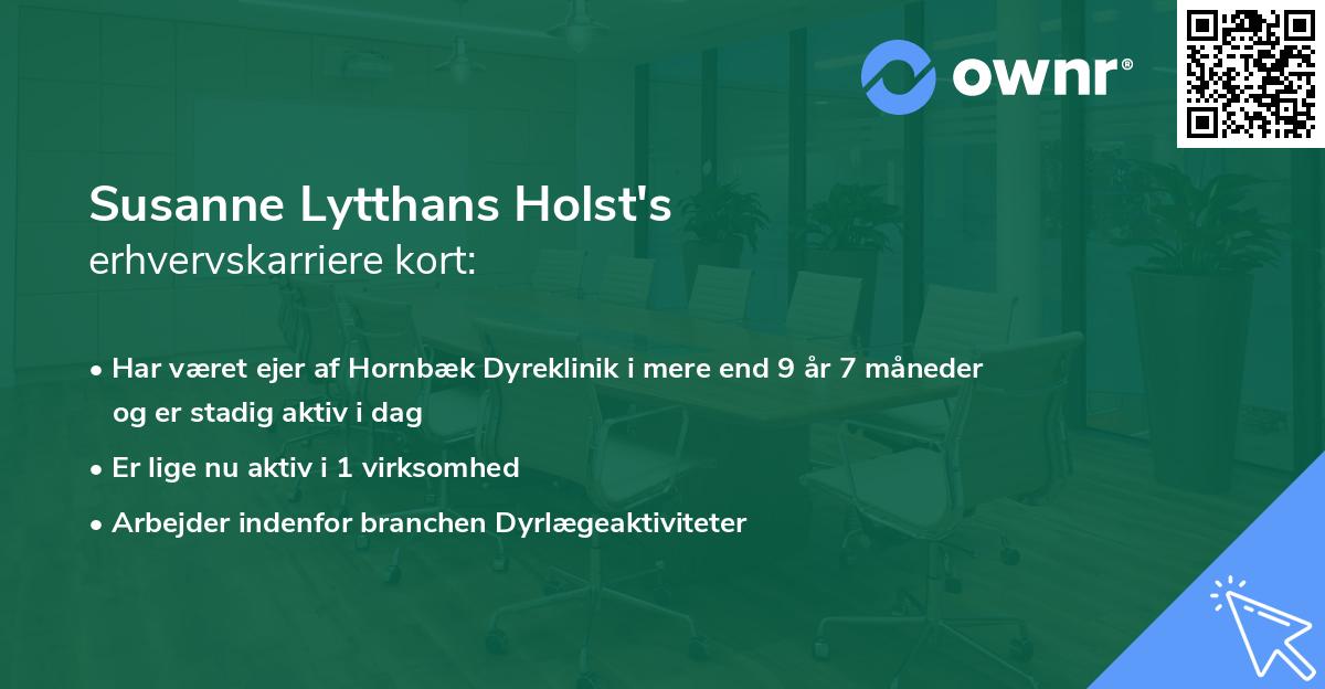 Susanne Lytthans Holst's erhvervskarriere kort