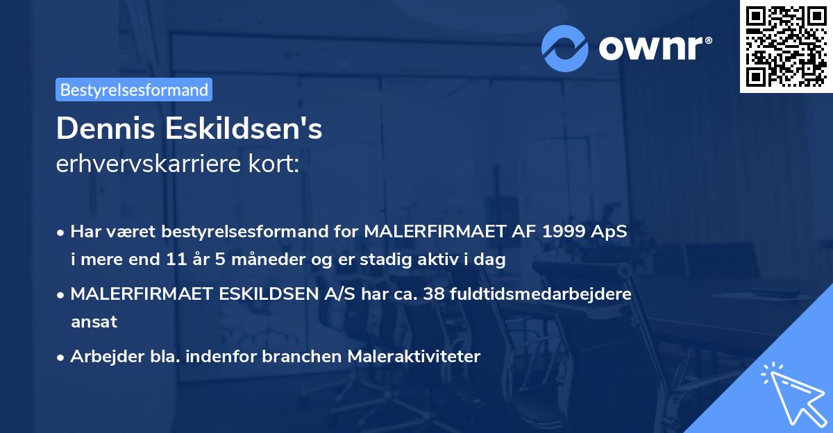 Dennis Eskildsen's erhvervskarriere kort