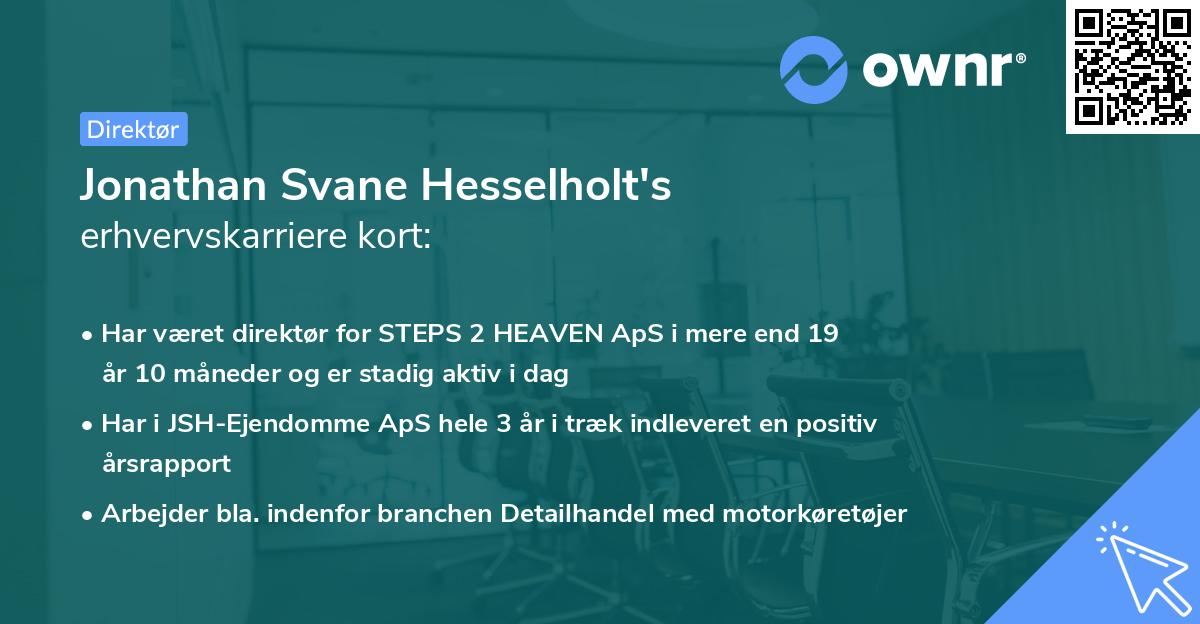 Jonathan Svane Hesselholt's erhvervskarriere kort