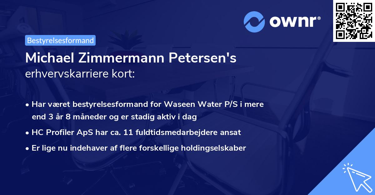 Michael Zimmermann Petersen's erhvervskarriere kort