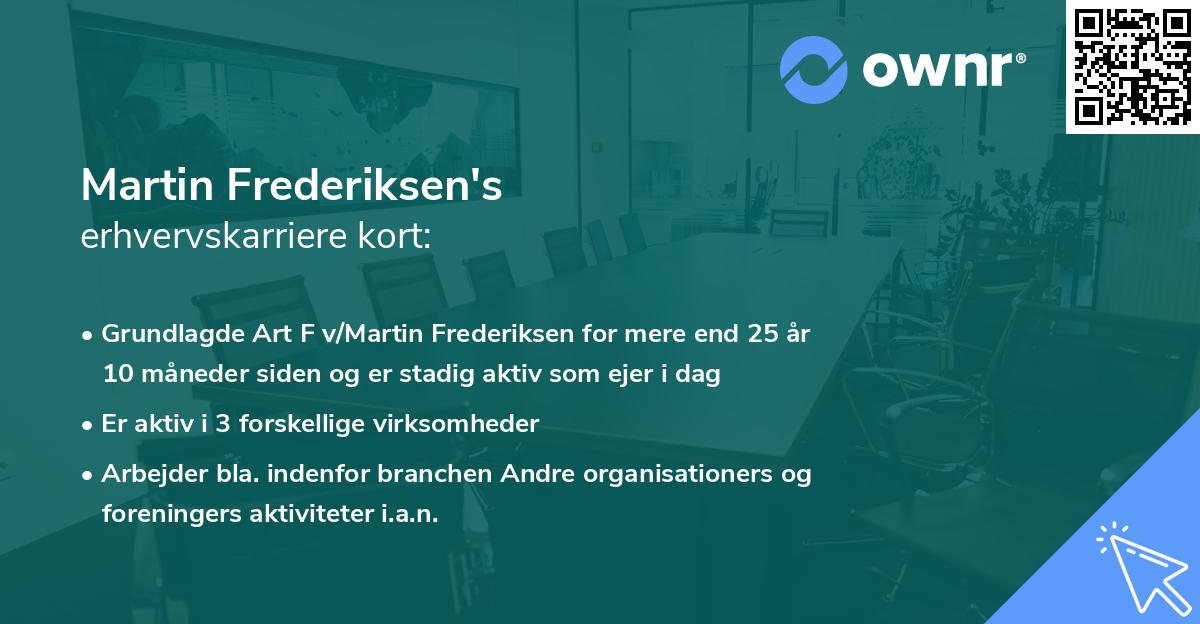 Martin Frederiksen's erhvervskarriere kort