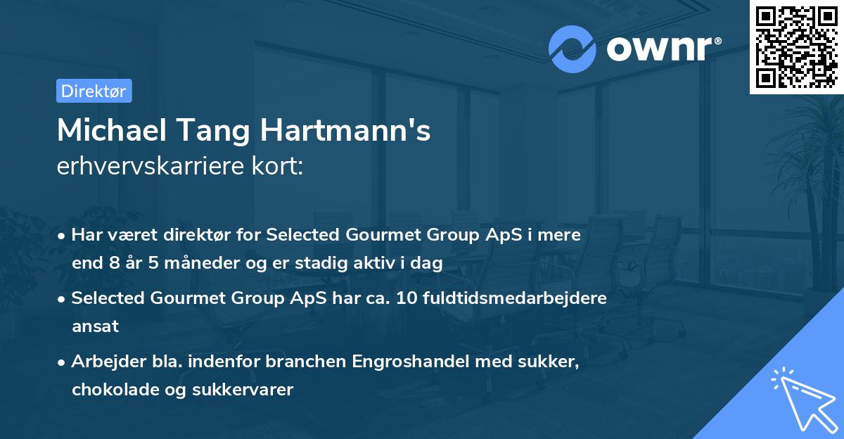 Michael Tang Hartmann's erhvervskarriere kort