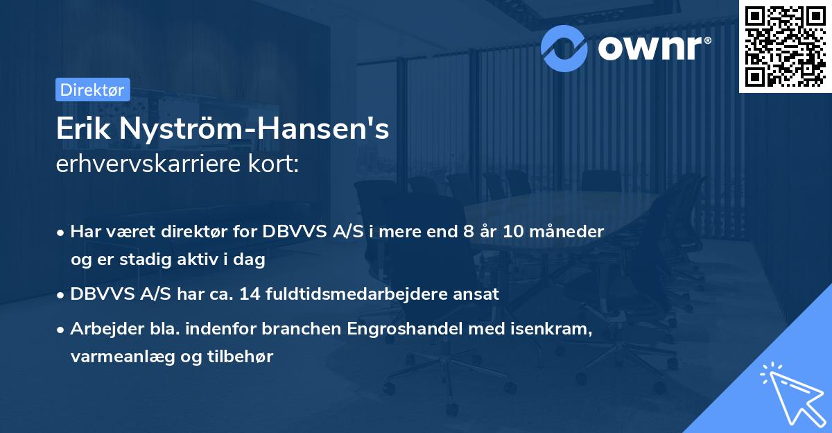 Erik Nyström-Hansen's erhvervskarriere kort