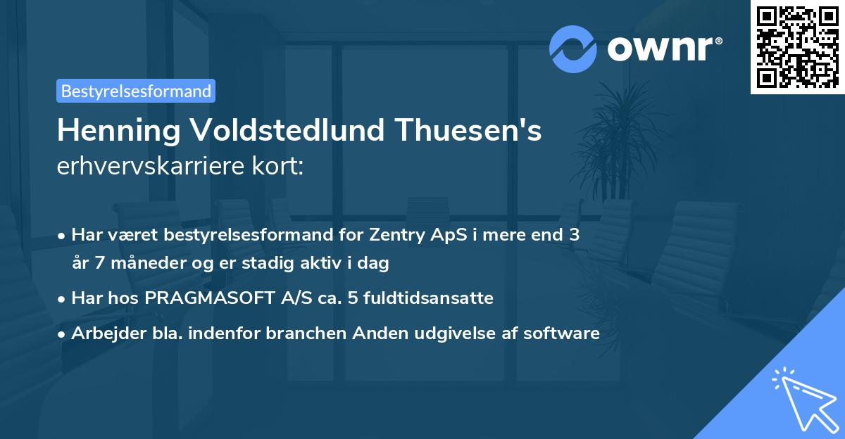 Henning Voldstedlund Thuesen's erhvervskarriere kort