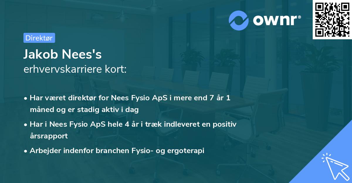 Jakob Nees's erhvervskarriere kort
