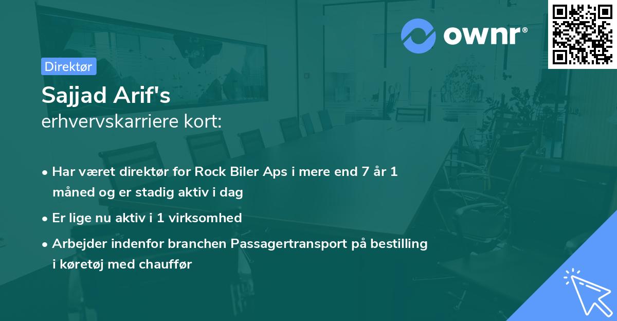 Sajjad Arif's erhvervskarriere kort