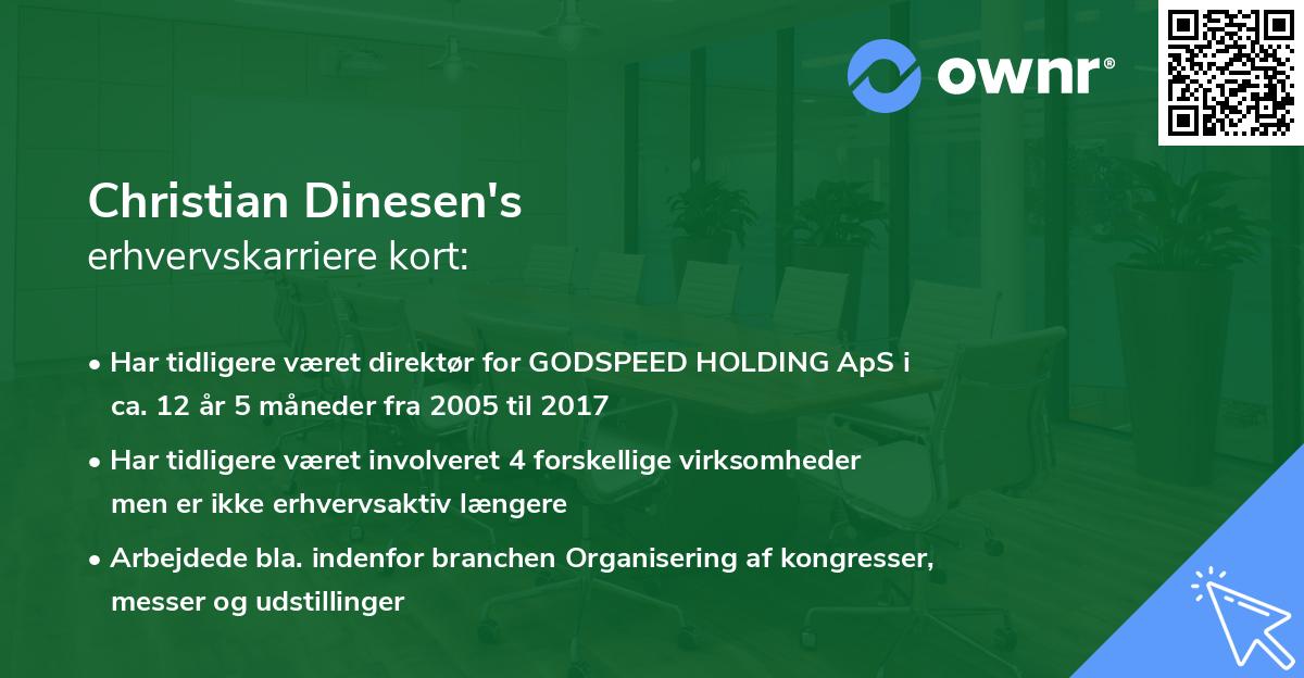 Christian Dinesen's erhvervskarriere kort