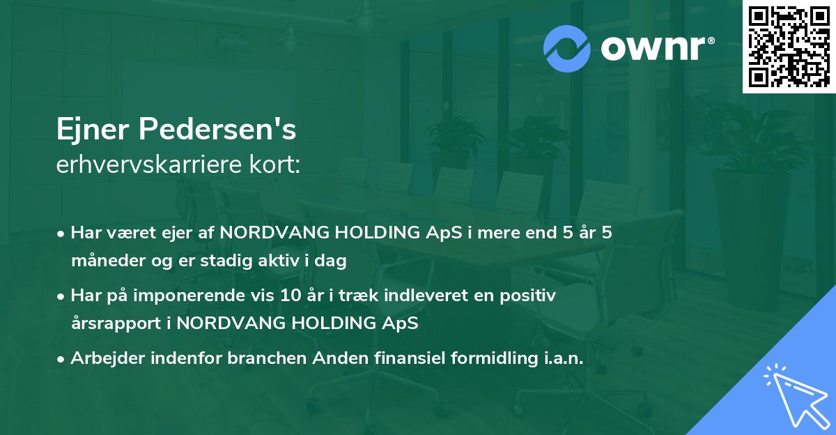 Ejner Pedersen's erhvervskarriere kort