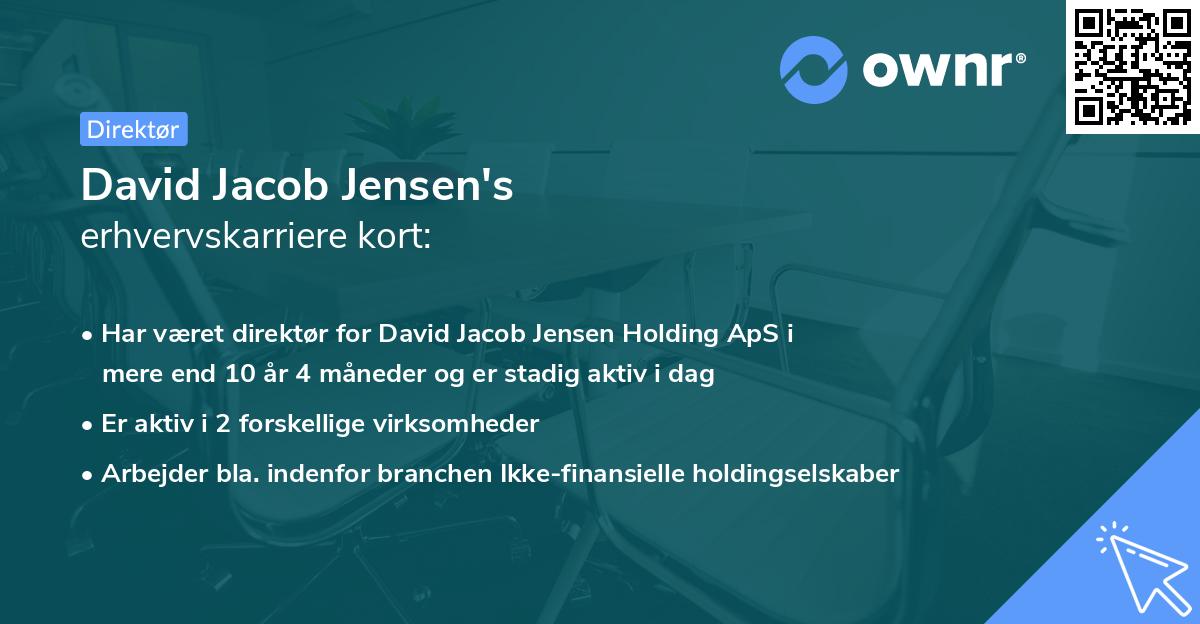 David Jacob Jensen's erhvervskarriere kort