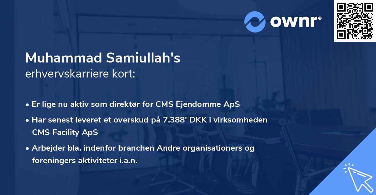 Muhammad Samiullah's erhvervskarriere kort
