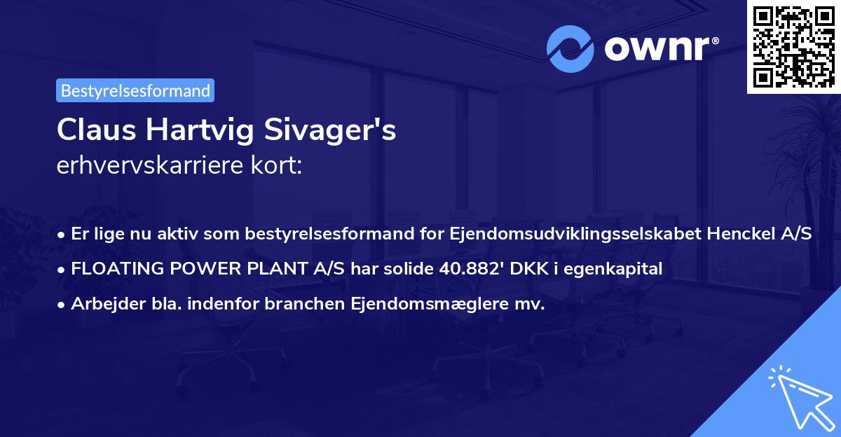 Claus Hartvig Sivager's erhvervskarriere kort