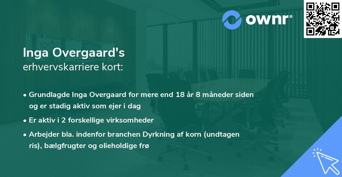 Inga Overgaard's erhvervskarriere kort