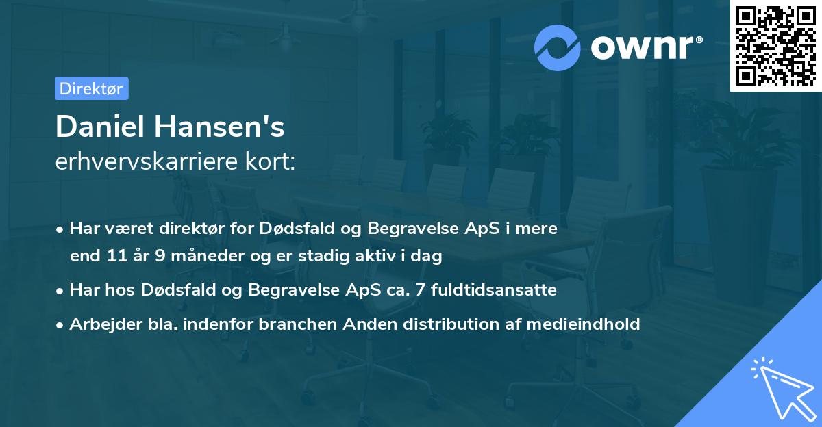 Daniel Hansen's erhvervskarriere kort