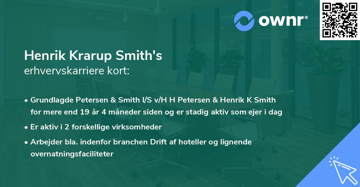 Henrik Krarup Smith's erhvervskarriere kort