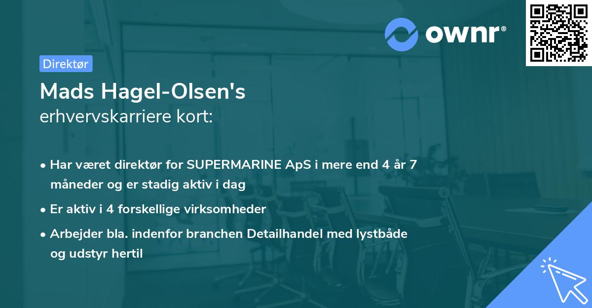 Mads Hagel-Olsen's erhvervskarriere kort