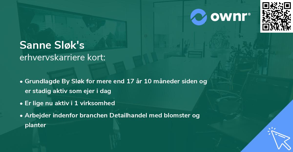 Sanne Sløk's erhvervskarriere kort