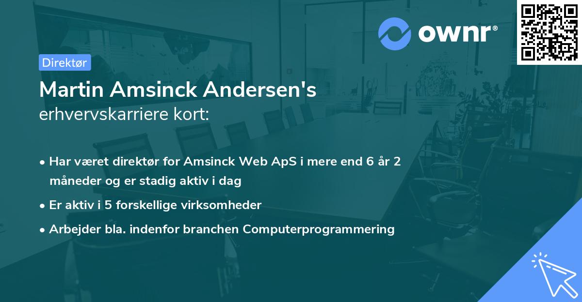 Martin Amsinck Andersen's erhvervskarriere kort