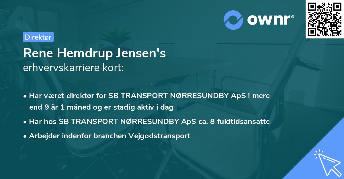 Rene Hemdrup Jensen's erhvervskarriere kort