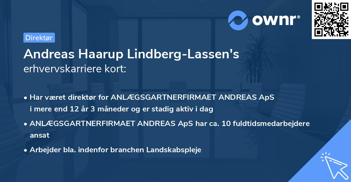 Andreas Haarup Lindberg-Lassen's erhvervskarriere kort