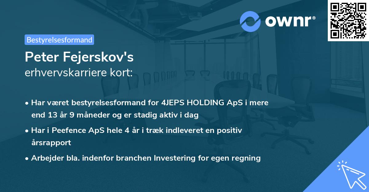 Peter Fejerskov's erhvervskarriere kort