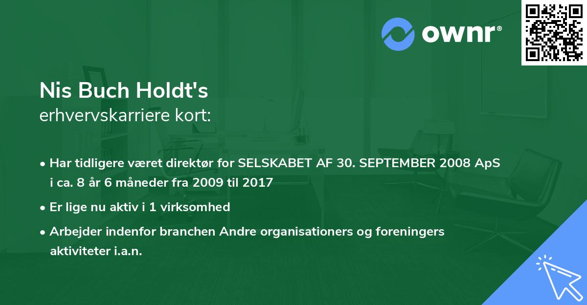 Nis Buch Holdt's erhvervskarriere kort